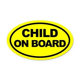 CafePress Baby On Board Car Oval Car Magnets Oval Car Magnet, Euro Oval Bumper Magnet