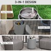 HOMCOM 2.6 Gal Outdoor Cooler Side Table, 3-in-1 Cool Bar