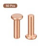sourcing map 50Pcs Copper Solid Rivets, 3/32" x 5/16" Flat