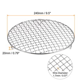 sourcing map Round Cooking Rack 9.5-inch 201 Stainless Steel Cross Wire Barbecue Grill Net with 20mm Legs for Cooking Baking Steaming BBQ