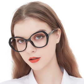 AEZUNI Trendy Oversized Reading Glasses Women Fashion Large Ladies Readers 1.0 1.25 1.5 1.75 2.0 2.25 2.5 2.75 3.0 3.5 4.0 5.0 6.0 (Black,1.75)