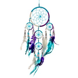 Pink Pineapple Dreamcatcher Colourful with Feathers and Silver Beads: Handmade Dream Catcher in Many Colours - Turquoise Blue, Purple, White - Small Dream Catcher (12 x 35 cm)
