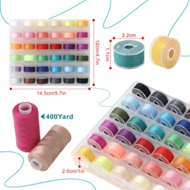 72 Pezzi Kit Cucito, Filo Per Macchina Da Cucire, 36 Colori Vari Di Filo Per Cucire, 400 Metri Di Filo Poliestere Resistente Per Rotolo, 36 Rocchetti Di Filo Per Cucire Per Macchine Taglia E Cuci