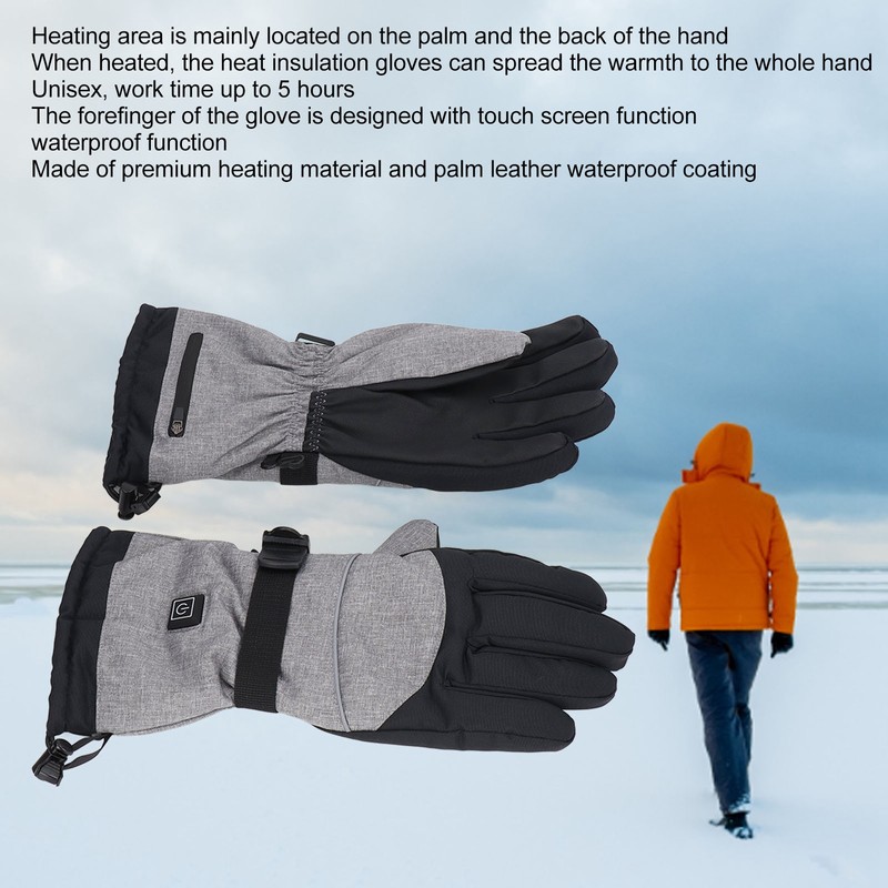 One Pair Electric Heated Gloves Smart Waterproof Unisex One Size