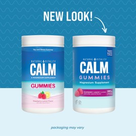 Natural Vitality Calm Gummies The Anti-Stress Gummies, A Relaxing Magnesium Supplement - 120 ct Raspberry Lemon
