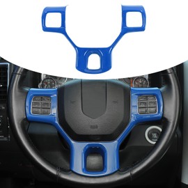 SQQP Steering Wheel Cover Trim Interior Decoration Accessories for 2011-2018 Dodge Ram1500 2500 3500 (Blue)