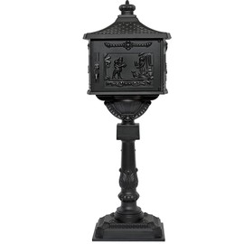 Mail Box Heavy Duty Mailbox Postal Box Security Cast Aluminum Vertical Pedestal