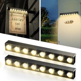 2 Pack Solar Sign Light Dusk to Dawn, 8 LED Outdoor Signboard Lights