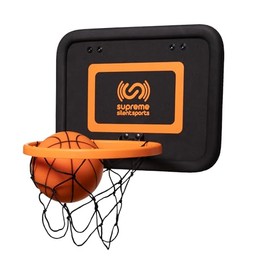 Supreme Silent Sports Basketball Hoop & Quiet Mini Ball | Indoor Premium Over the Door Hoop, Noise Dampening Rim & Soft Backboard with Net, Kids Toys & Games, Gift for Teen Boys & Girls, 6+ Year Olds