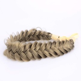 Gledola Messy Synthetic Hair Braided Headband Classic Chunky Wide Braided Headband (Dark Ash Blonde)