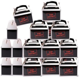 ArianQicult Top Secret Spy Party Favor Boxes - 24Pcs Secret Agent Candy Gift Boxes, Murder Mystery Spy Themed Party Decorations for Kids Escape Room Agent Themed Events Supplies Birthday Gift