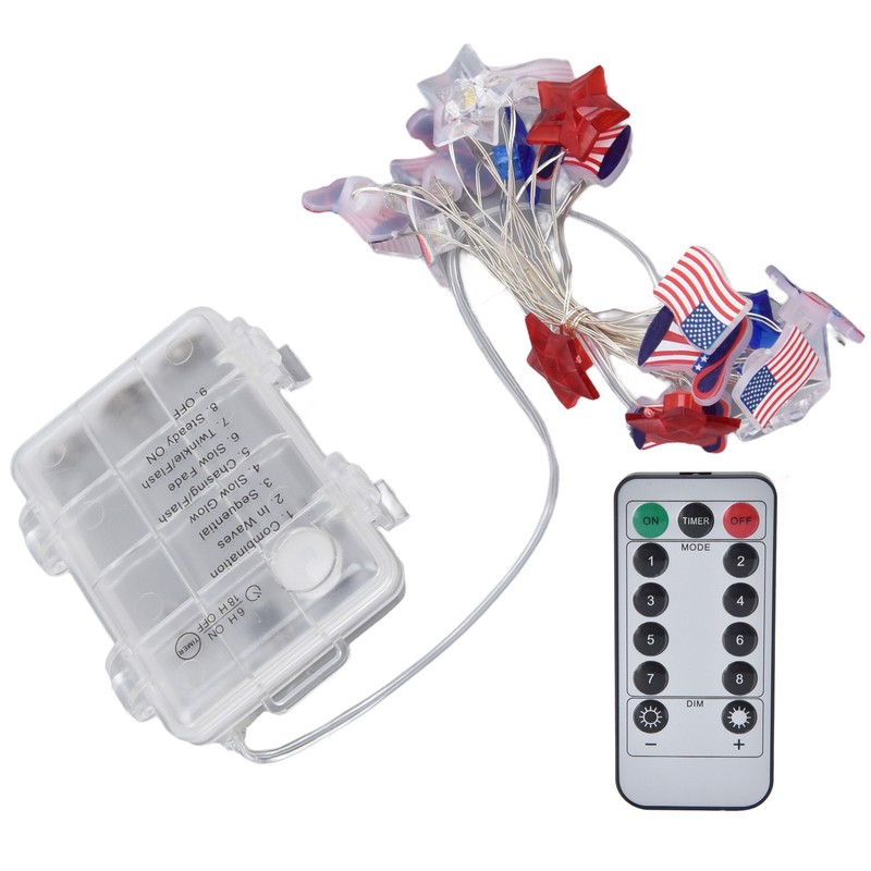 Independence Day Light String Wireless Remote Control IP44 Waterproof Timing