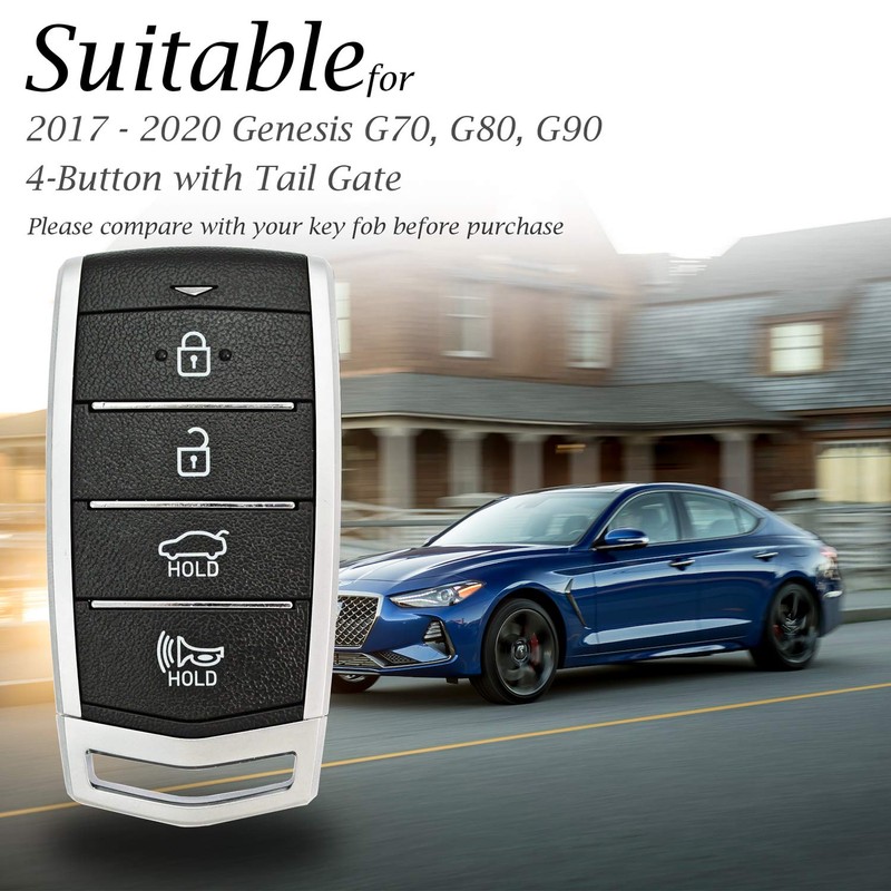 Vitodeco Genuine Leather Smart Key Fob Case Cover Protector with