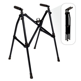 Stander Wonder Walker Lite, Lightweight Folding Mobility Aid for Adults, Seniors, and Elderly, Collapsible Travel Assistant with Rubber Feet for Support, Matte Black