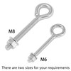 6 Pieces Closed Eye Bolts with Long Handles – Heavy-Duty