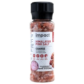 Impact - Coarse Himalayan Pink Sea Salt - No Additives Rich in Trace Minerals Non-GMO Gluten-Free Ideal for Low-Carb Fasting Cooking - 10oz Grinder