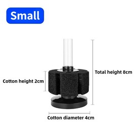 zcyslper Aquarium Sponge Filter Fish Tank bio Biochemical Betta Shrimp Nano Filter with Airline Tubing (S up to 7Gal 2 Pcs)