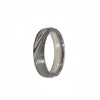 ZXSPGSS Men's Damascus Steel Ring Natural Meteorite Patterns 6mm Width