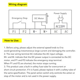 Motor Control Switch, Easy Sensitive DC Motor Speed Controller 110V DC Output for 200W 300W 400W Motors(400W)