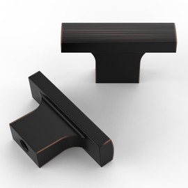 Amerdeco 10 Pack Oil Rubbed Bronze Cabinet Knobs 2 Inch (50MM) Single Hole Cabinet Pulls Kitchen Cabinet Knobs Drawer Knobs ZH0026