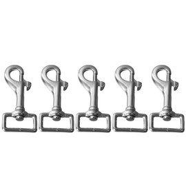 5PCS 27mm Square Tail Snap Hooks 360 Degree Rotating Hook 316 Stainless Steel Spring Shackles for Belt Dog Leash