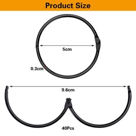 EOWVISN 40 Pieces Metal Split Rings, Curtain Rings, Shower Curtain Rings, Multifunctional Metal Rings, Curtain Accessories, Diy Accessories, Item Storage Rings