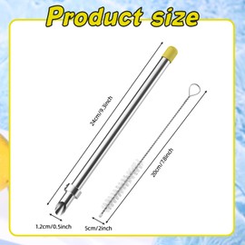 6-Piece Professional Lemonade Stand Kit,Includes 2pcs 316 Stainless streel Straw Punchers for Plastic Lids,Stainless Steel Muddler,Mixing Spoon and 2 Straw Cleaning Brushes for Lemonade Preparation
