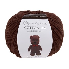 Utopia Crafts Amigurumi Cotton DK Yarn for Crochet and Knitting 50% Cotton, 50% Acrylic Blended, 50g (1, Brown)