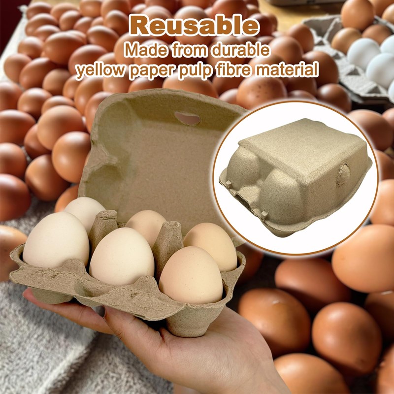 Homvik Half Dozen Farm Fresh Egg Cartons Bulk 6 Count