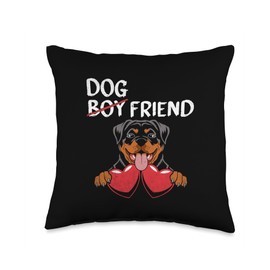 Dog Friend Rottweiler Rottie Dog Rottweilers Throw Pillow