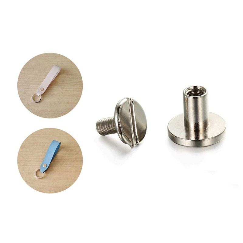 Teng Lang 50Sets Metal Chicago Screws Binding Leather Screw Nail