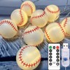 9.8ft Baseball Theme String Lights with Remote,Timer Dimmable Function,USB Powered