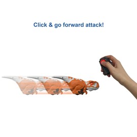 Mattel Jurassic World Dominion Uncaged Dinosaur Toy with Clicker-Controlled Motion & Sound, Click Tracker Atrociraptor Red Dino Action Figure