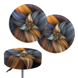 Sellikakes Flower - Fundas decorativas para taburetes de bar 3D, color morado, de lujo, fundas decorativas antideslizantes y elásticas para taburetes de bar con banda elástica, 2 paquetes