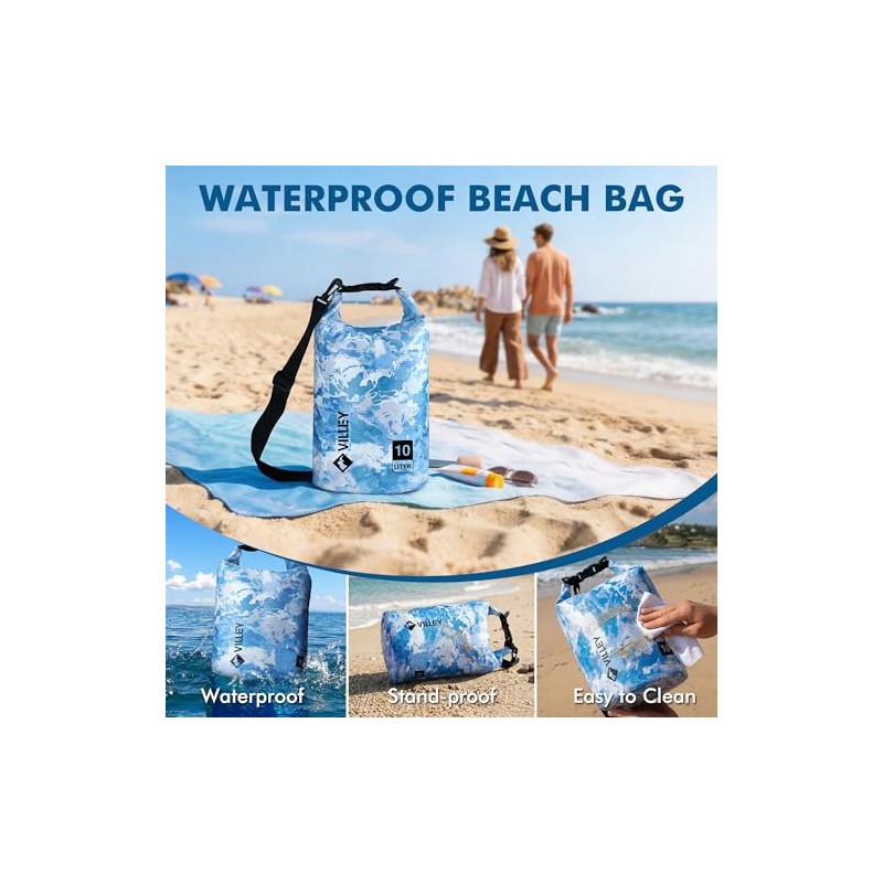 VILLEY - Bolsa seca impermeable de 5 L, 10 L,