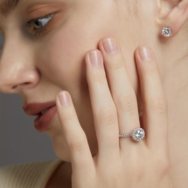 Moissanite Rings for Women Engagement Ring, Moissanite, No Gemstone