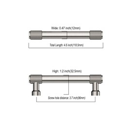 KNOKLOCK 10 Pack 3.75 Inch(96mm) Kitchen Cabinet Handles Brushed Satin Nickel Knurled Cabinet Pulls Kitchen Cabinet Hardware Drawer Pulls for Dresser Cupboard Wardrobe