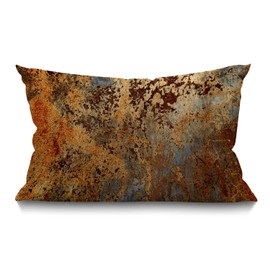 BGBDEIA Oblong Cushion Cover Farmhouse 12x20 Inch Soft Linen Throw Pillowcase Brown Rust Metal Rusty Steel Iron Structure modern abstract Pillow Cover for Couch Bed Sofa Chair,30 x 50 cm