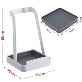 Tower Ladle Holder, Kitchen Utensil Holder, Versatile Pot Lid Ladle Holder, Vertical Spoon Rest & Lid Holder for Cooking, White