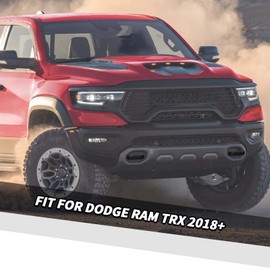 Jimen Fit for Dodge Ram 1500 TRX 2021-2024, 2PCS Front Tow Hook Cover Trailer Hitch Covers (Black)