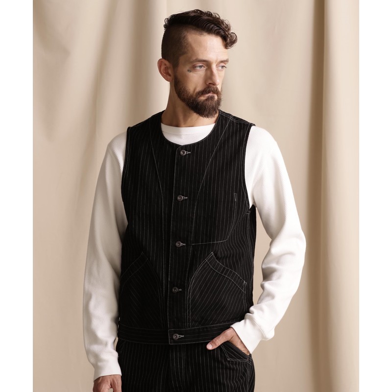 Schott 782-5957001 OLD HICKORY DENIM VEST Men's Denim Vest, 010
