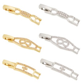 OLYCRAFT 6Pcs Small Zirconia Watch Extender 33x5.5mm Platinum Golden Necklace Bracelet Extender Chain Extension Clasp with Cubic Zirconia for Bracelet Necklace Making DIY Jewelry Extender - 6 Styles