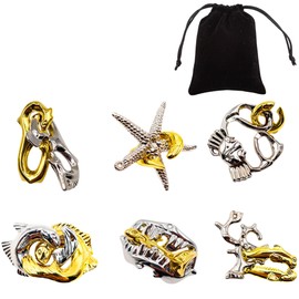 bath & bath TR1161 3D Puzzle Puzzle for Adults, Hospitalization, Rehabilitation, Killing Time, Ocean Series, High Difficulty Level, Storage Bag Included, Set of 6