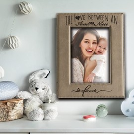 BELLA BUSTA -The Love Between an Aunt and Niece Is Forever-Aunt Gifts from Niece -Engraved Leather Picture Frame (5" x 7" Vertical)