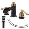 BATHLAVISH Widespread Bathroom Faucet Black Gold, Bathroom Faucet 3 Hole