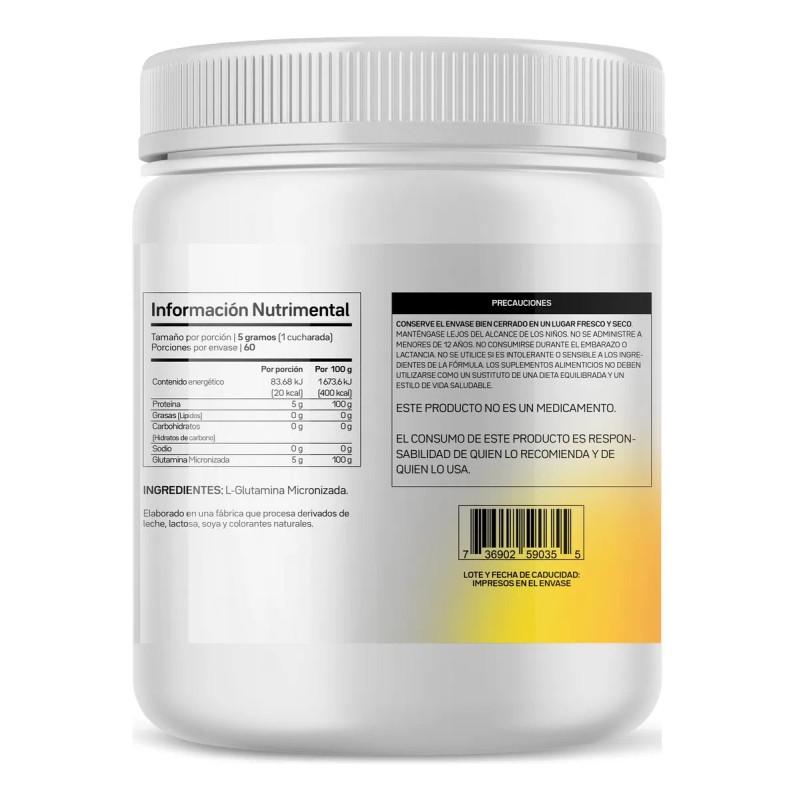 Glutamina Polvo Pura Primet 300g Porciones Sabor