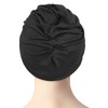 2pcs Women Turban Style Swimming Cap Pleated Fabric Swim Pool
