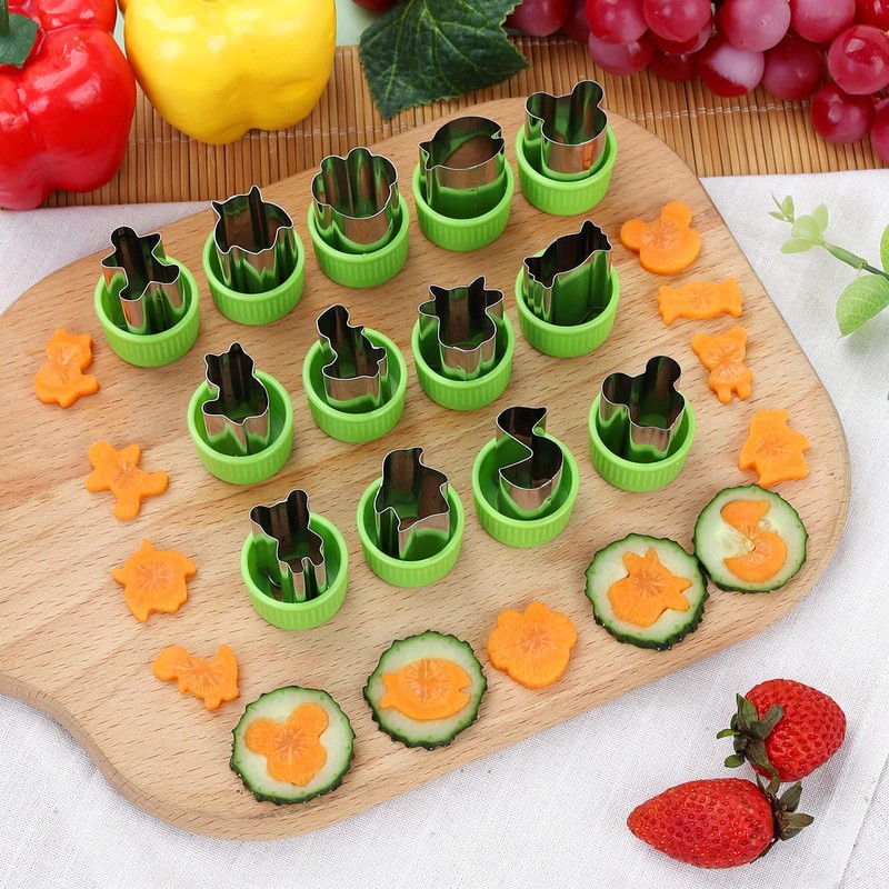 NEW LIVE 35 Pack Cookie Cutters Vegetable Fruit Cutter Shapes