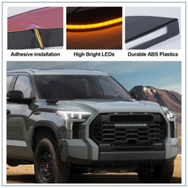 LED Daytime Running Lights For 2022 2023 2024 Toyota Tundra CrewMax SR SR5 Limited Fog Light Headlights DRL Assemblies Replacement black lens (DRL3)