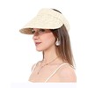 Womens Sun Hat Straw Visor UV Protection Wide Brim Packable